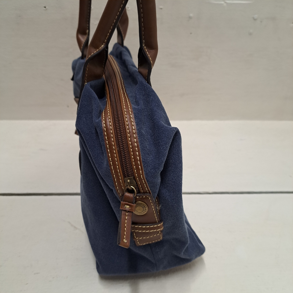 Vintage American Living Leather And Denim Purse - Picture 4 of 10